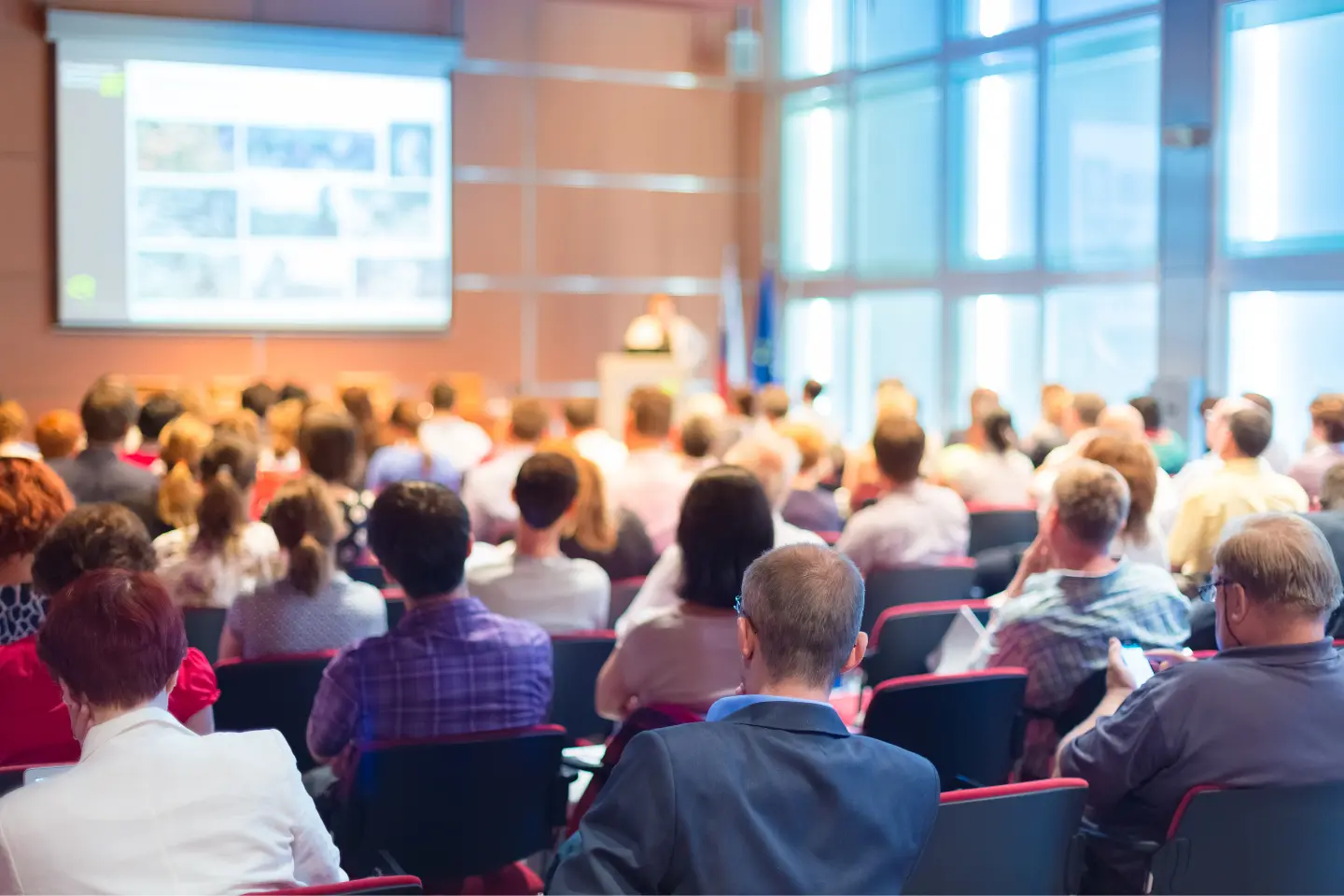 Attendees gathered at an innovation conference