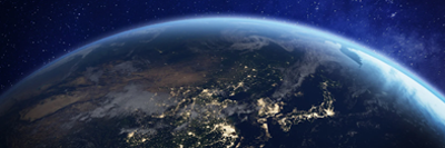 Photo of Earth seen from space at night