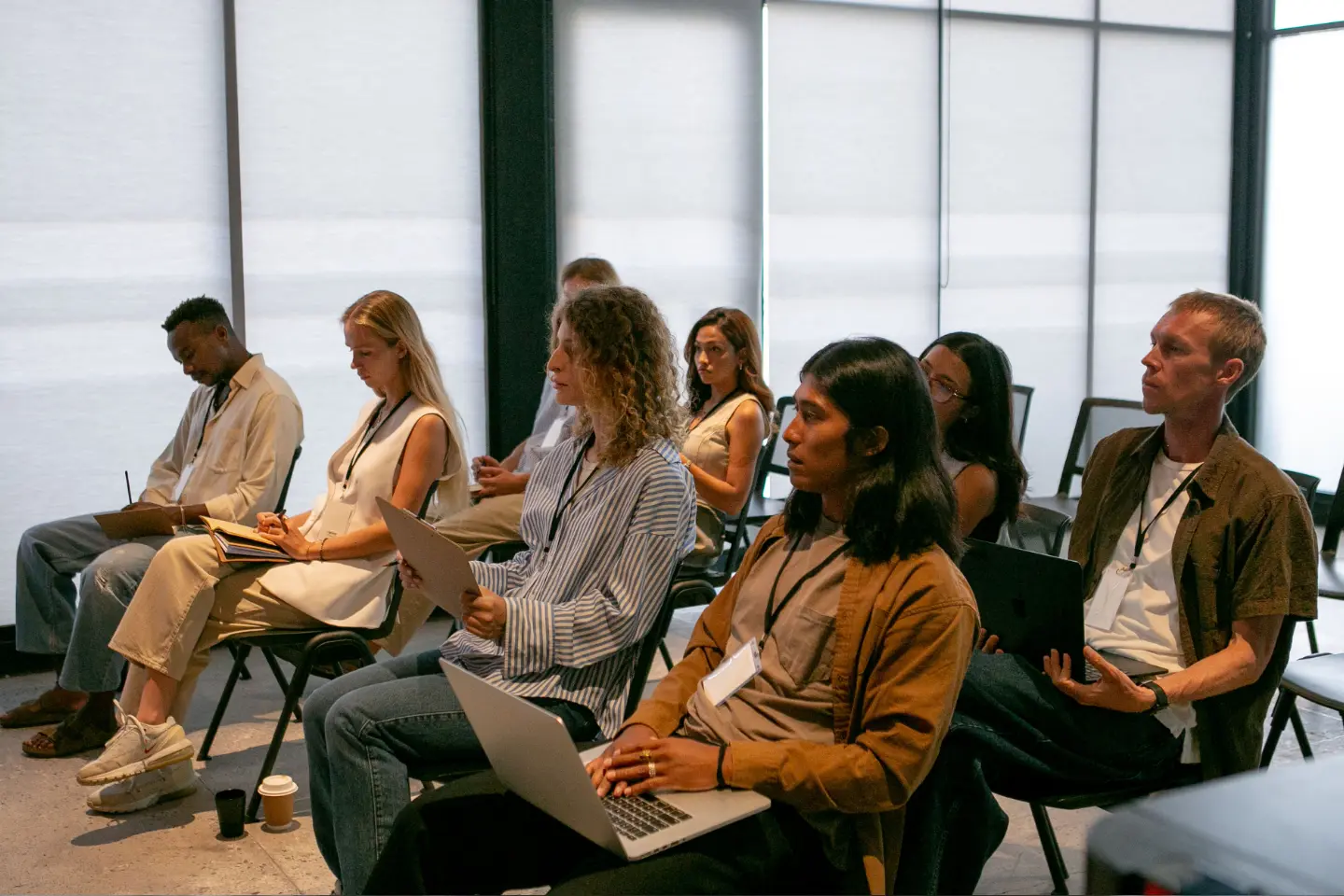 Illustration of an in-person TechClass workshop in a training room