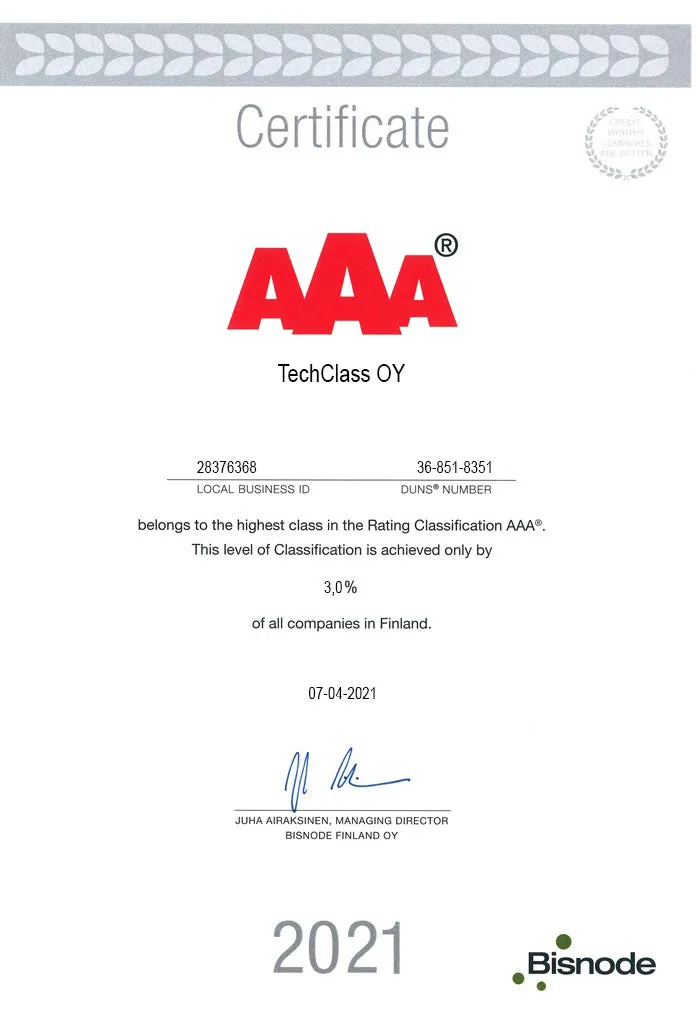 AAA certificate