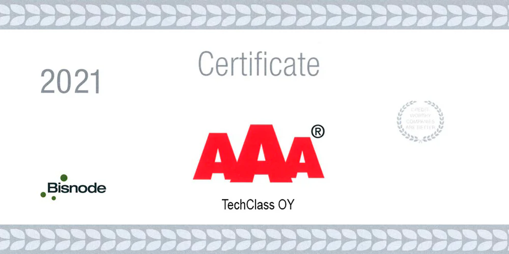 TechClass Earns AAA-Rating Recognition from Bisnode — TechClass